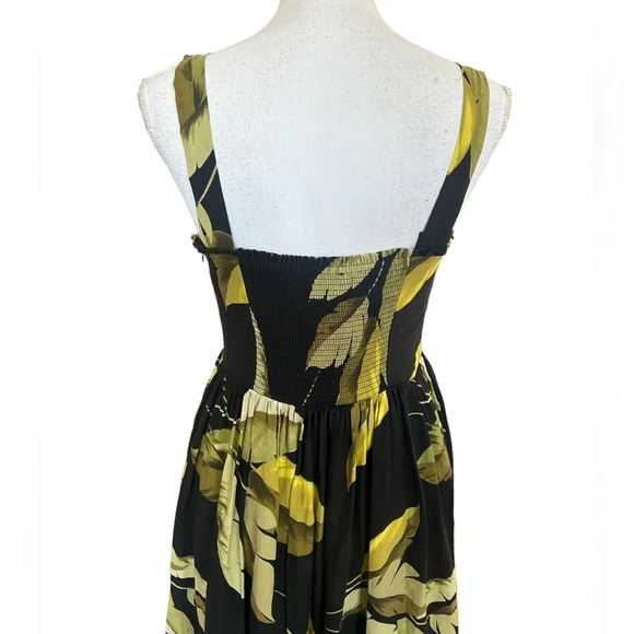 Witchery Black Palm Leaf Rucched Back Maxi Dress - Picture 8 of 12